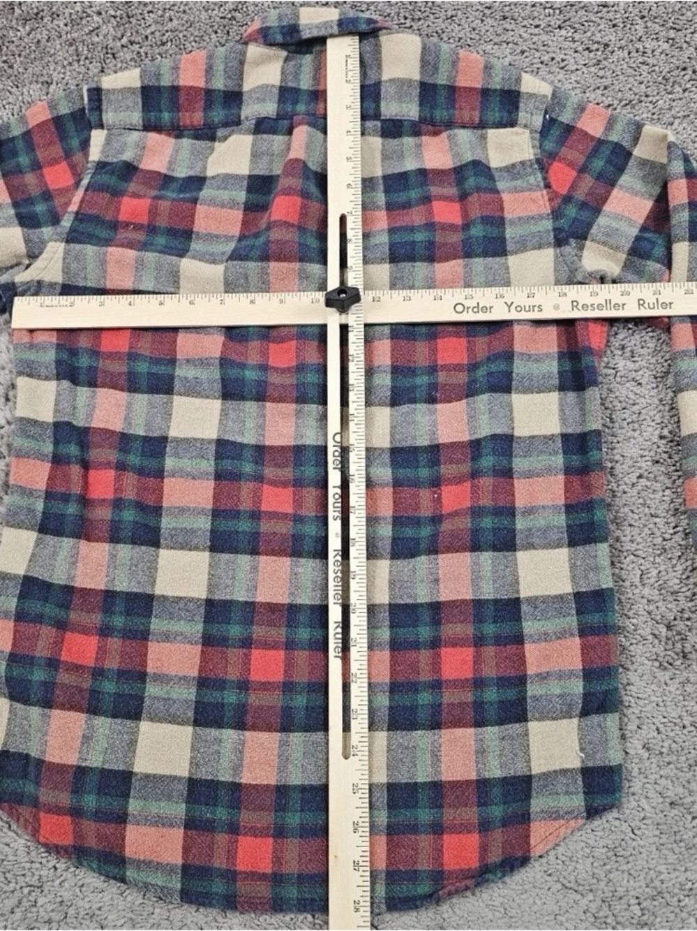 Wallace & Barnes X  J.Crew Mens Red Plaid Flannel Wool Long Sleeve Shirt Small S - Picture 6 of 12